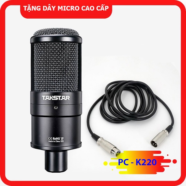 Bộ Mic Thu Âm Livestream Đầy Đủ Sound Card Icon Upod Pro, Mic Takstar PC-K220, Tai Nghe Takstar TS-2260 &amp; Phụ Kiện