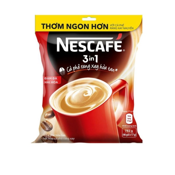 Túi 46 gói NESCAFÉ rang xay hòa tan (đậm đà hài hòa) 17g x gói