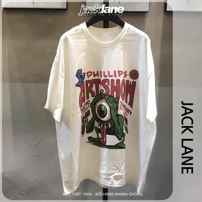 Áo Phông Oversize Phillips, JACKLANE, Áo phông cộc tay unisex Jack Lane