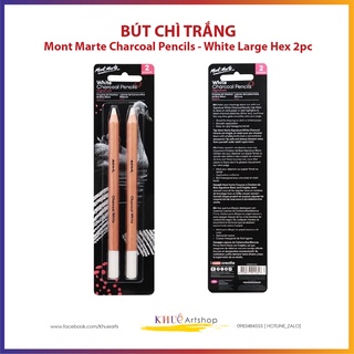 Bộ 2 bút chì màu trắng mont marte / mont marte charcoal pencils - white large hex 2pc
