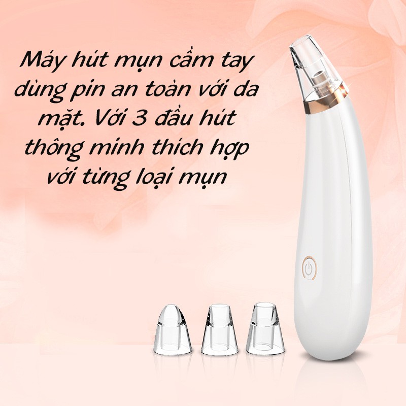 Máy hút mụn đầu đen mini cầm tay, dụng cụ tiện lợi chăm sóc da mặt, bảo hành 12 tháng