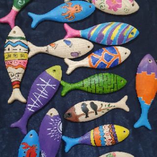 Cá gỗ decor vẽ trang trí handmade