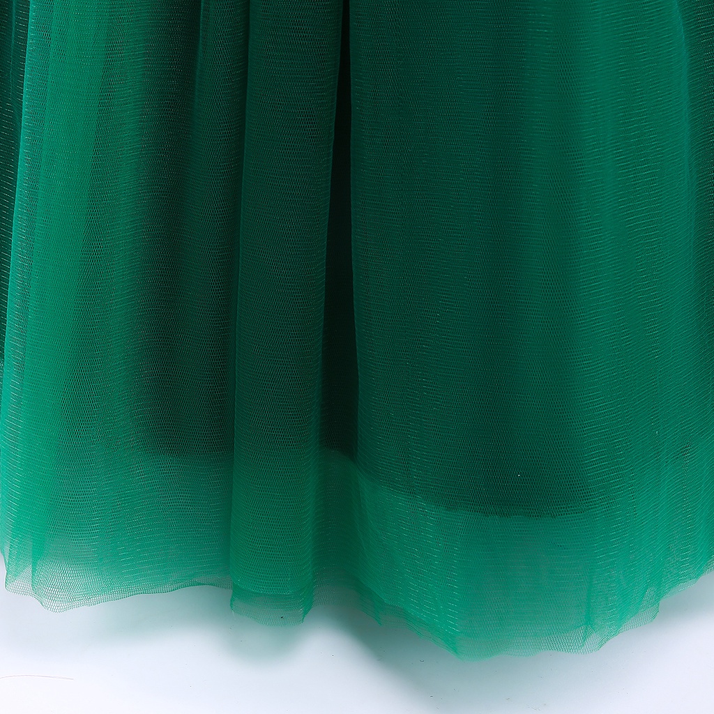 Đầm Công Chúa Dự Tiệc Dáng Dài Vải Tuyn Đính Nơ Xinh Xắn Cho Bé Gái