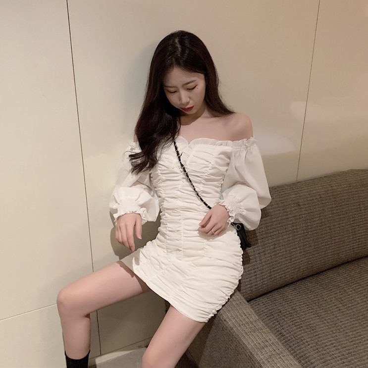 Đầm nữ dáng ôm tay dài midi kiểu nhúng Emilyshop