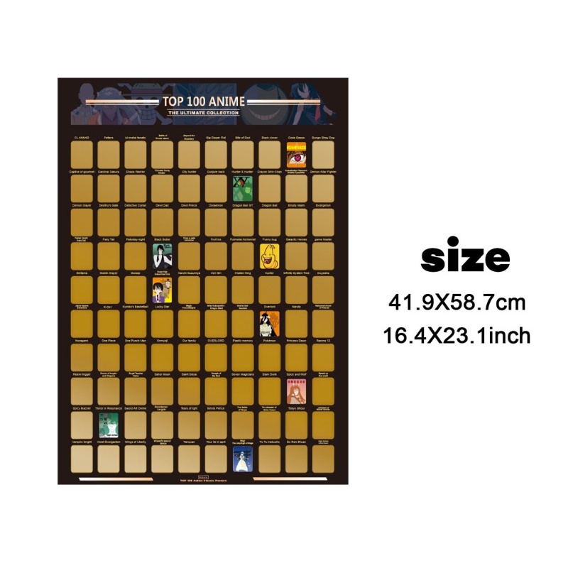 Set 100 Tấm Poster Treo Tường In Hình Nhân Vật Phim Hoạt Hình Anime