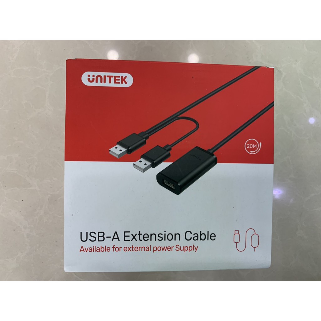 Cáp USB nd Extension  Unitek 5m Y 277 , 20m Y 279 , Cáp usb 2.0 nối dài có chíp khuếch đại 5m y277 . 10m Y278 , 20m y279