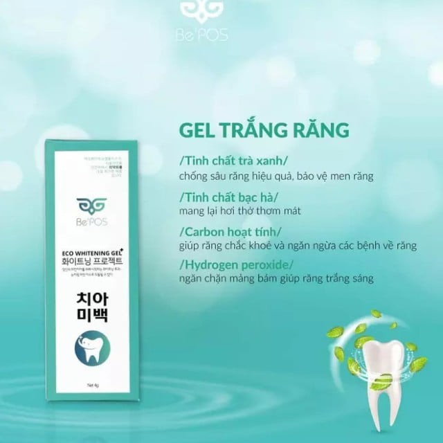 [CHÍNH HÃNG][TEM CHỐNG HÀNG GIẢ] Bút Trắng Răng, Gel Trắng Răng Be’POS Hàn Quốc – Eco Whitening Gel Plus