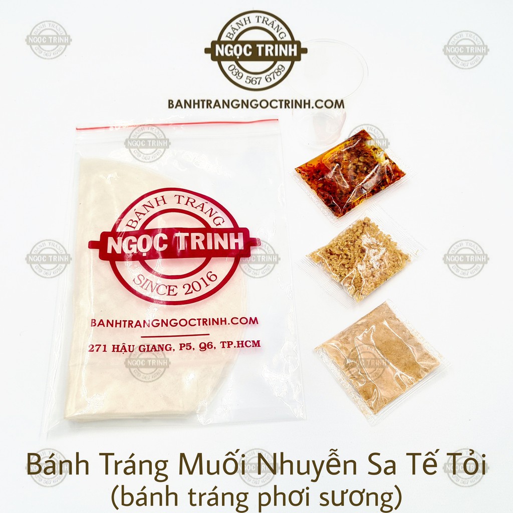Bánh tráng muối nhuyễn sa tế tỏi loại bánh tráng phơi sương bánh tráng Ngọc Trinh