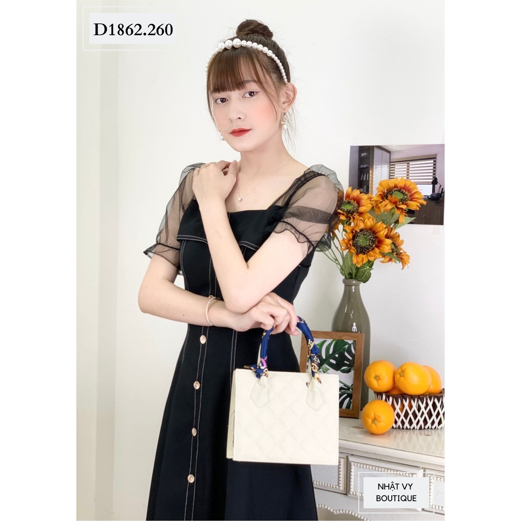 [Mã BMBAU50 giảm 50K đơn 150K] Đầm dự tiệc dáng xòe viền chỉ tay lưới  Nhật Vy BOUTIQUE - D1862 | BigBuy360 - bigbuy360.vn