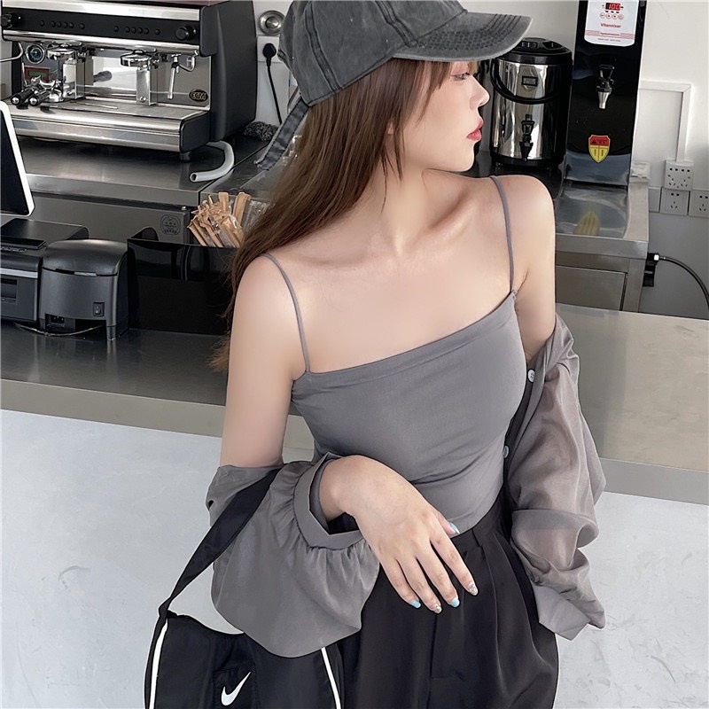 Áo sơ mi nữ đi biển voan tàng hình - Áo khoác nhẹ oversize mix cùng 2 dây siêu xinh