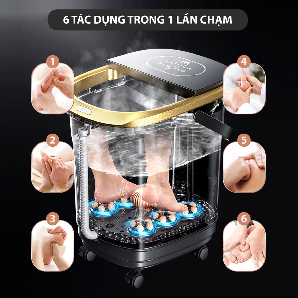 Chậu ngâm chân massage, tự làm ấm nước, hàng chính hãng, bảo hành 12 tháng