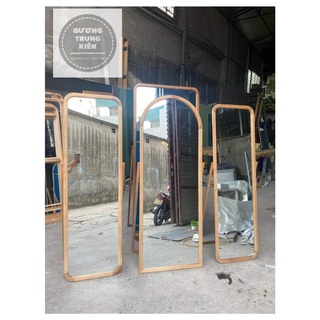 Gương soi toàn thân 160x50 giá rẻ khung gỗ thông cao cấp kiểu hàn có chân