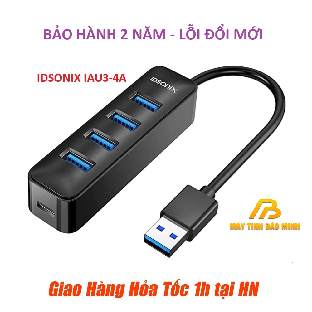 Bộ chia Hub 4 cổng USB 3.0 IDSONIX IAU3-4A-015-BK - CHính Hãng