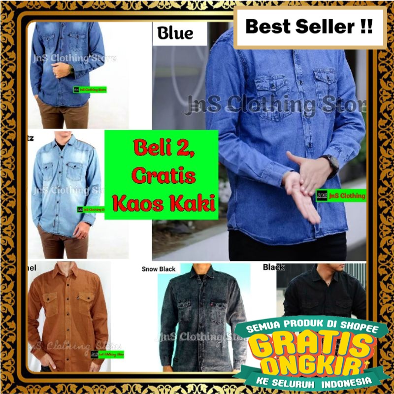 LEVIS Phong Cách Trang Phục Áo Sơ Mi Nam Dài Tay Quần Jean Dài Vải Cotton Cát Giặt Cát Hàng Mới Nhất Cá Tính Cao Cấp