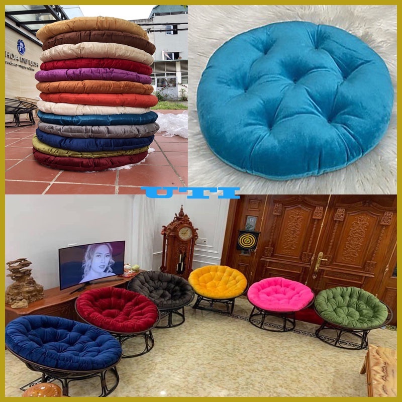 Đệm ghế papasan đệm ngồi bệt 100 cm vải nhung cao cấp,sang trọng