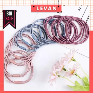 Dây buộc tóc cột tóc màu trơn dáng kép Hàn Quốc mềm mại TRÁNH GÃY RỤNG TÓC LEVAN phụ kiện tóc 0005
