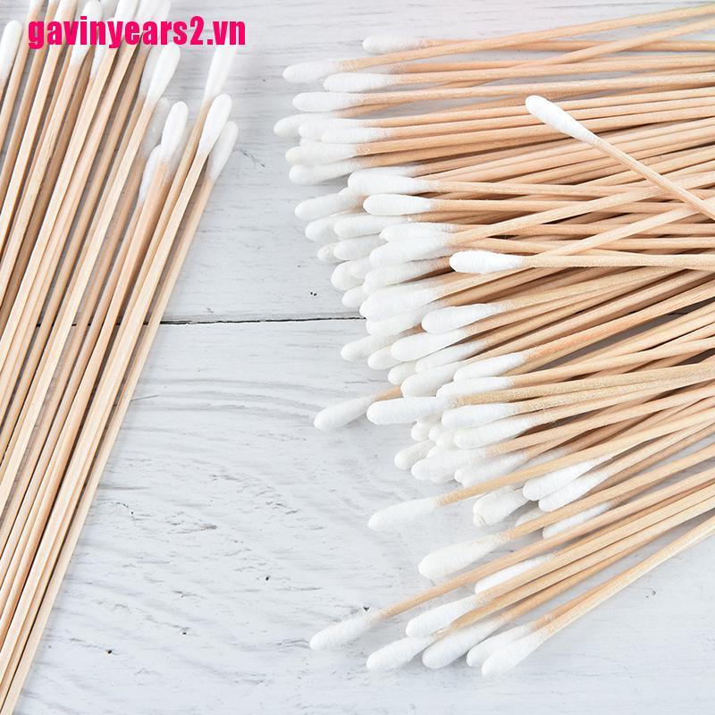 Set 100 Tăm Bông Y Tế Tay Cầm Dài Bằng Gỗ 6 ''