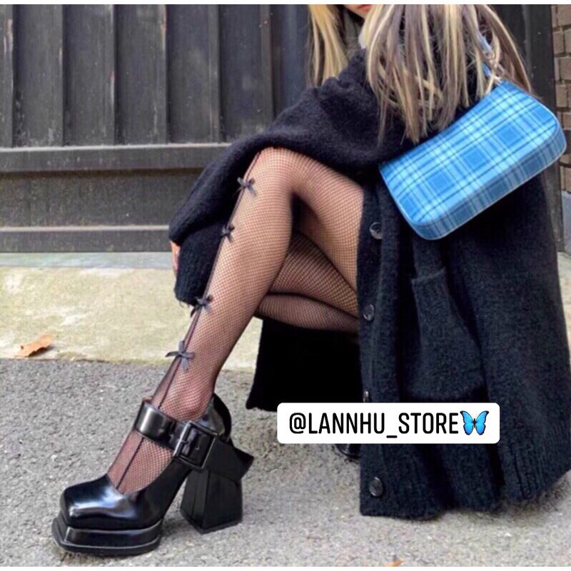 Giày cao gót Mary Jane đế trụ vuông