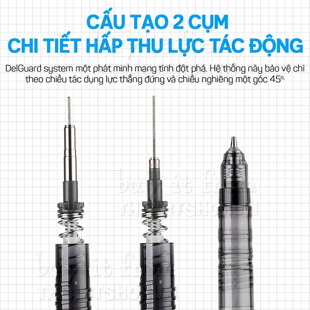 Chì bấm cơ khí ZEBRA DelGuard ER 0.5mm Nhật Bản P-MA88 (kèm ruột gôm)