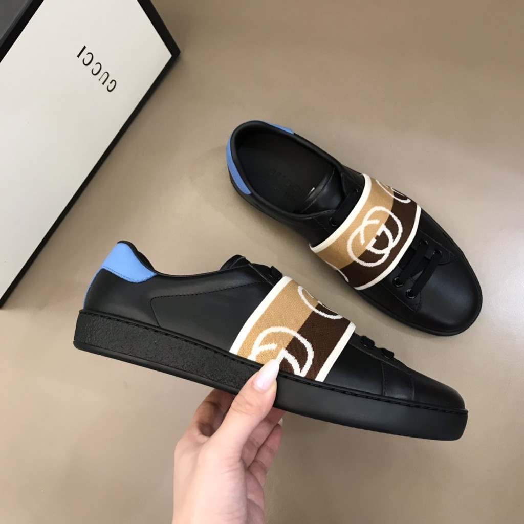 Giày sneakers nam da thật GUCCI GG GC thiết kế độc đáo, ấn tượng với họa tiết mới lạ