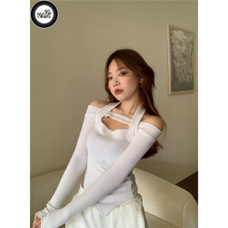 Áo Thun Croptop Tay Dài Hở Vai Ôm Dáng Kiểu Áo Hot Girl Kiểu Sang Chảnh "HỞ VAI ADAM" | BigBuy360 - bigbuy360.vn