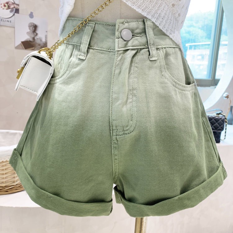 Quần Short Omber Denim Ống Rộng Lưng Cao Quần Sooc Loang 2 Màu J17601