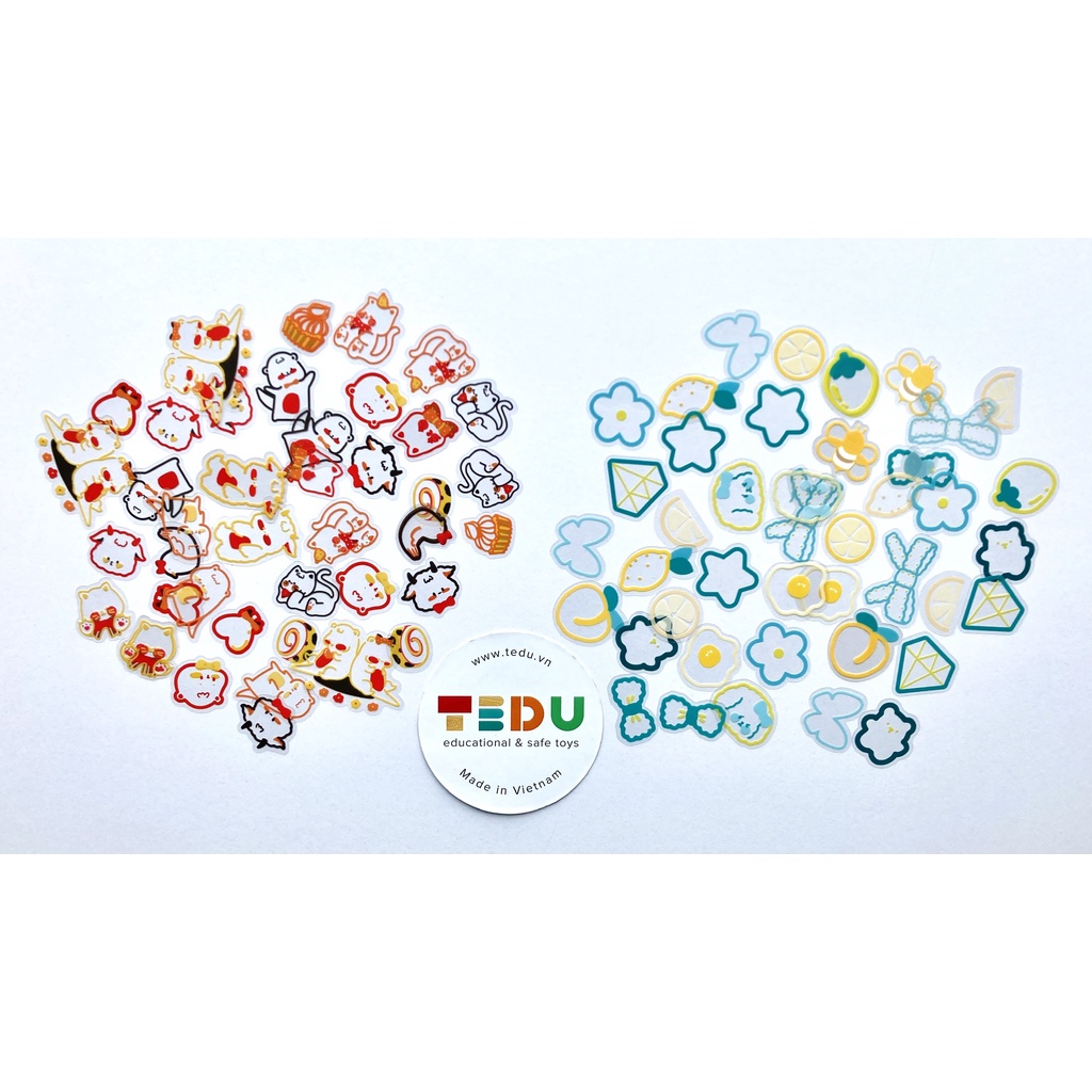 Sticker trang trí nhiều kiểu dáng đáng yêu không thấm nước - Mẫu ngẫu nhiên - Phụ kiện trang trí TEDU