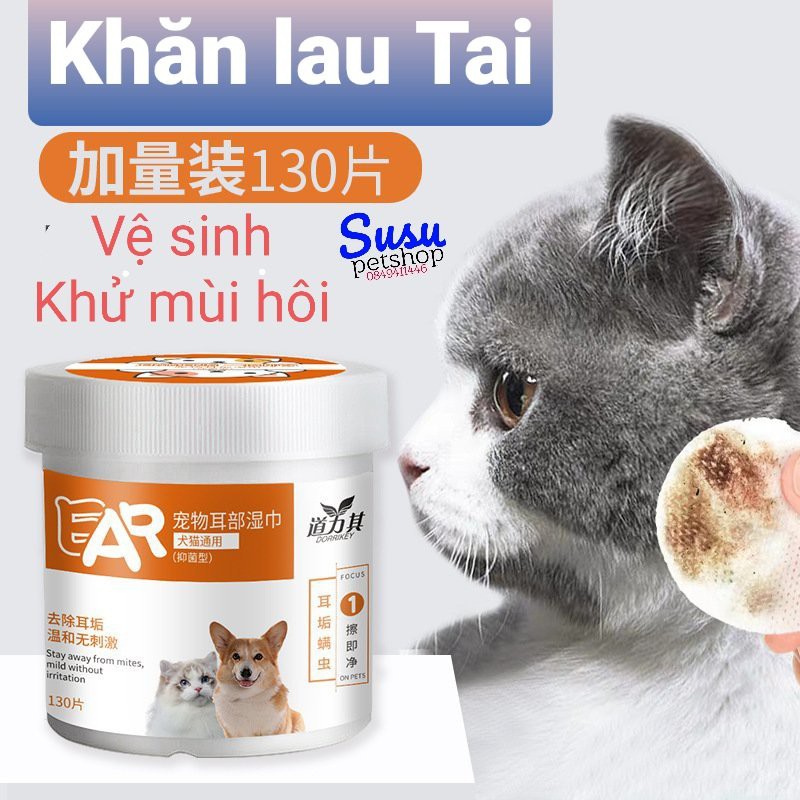 Khăn lau Tai, Mắt chống viêm, hôi, nhiễm trùng 130 miếng