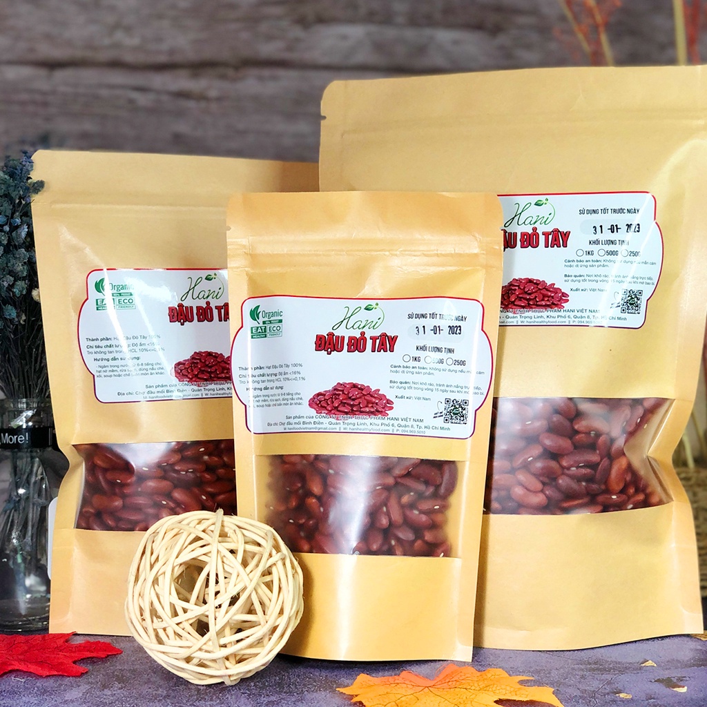1Kg Đậu Đỏ Tây  Giống Thuần Chủng, Loại To Nấu Chè Súp Hầm Gà 🍬 Hani Healthy Food