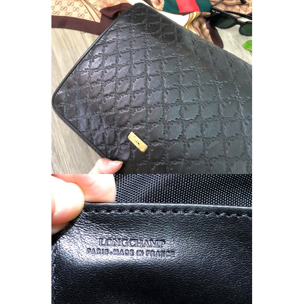 Thanh lý clutch unisex hiệu Long.Champ của Pháp da thật