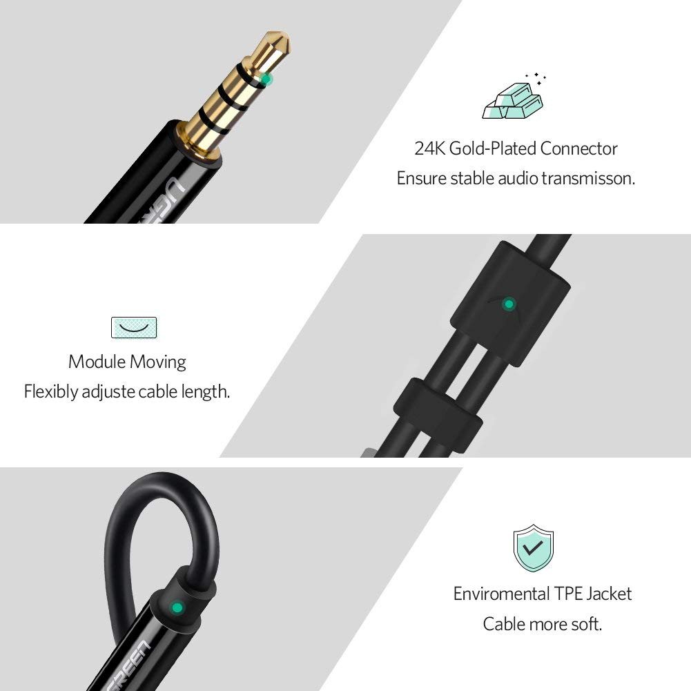 Cáp Chia 1 cổng Audio 3.5mm ra Tai nghe &amp; Mic Cao Cấp UGREEN AV141 -Hàng Chính Hãng