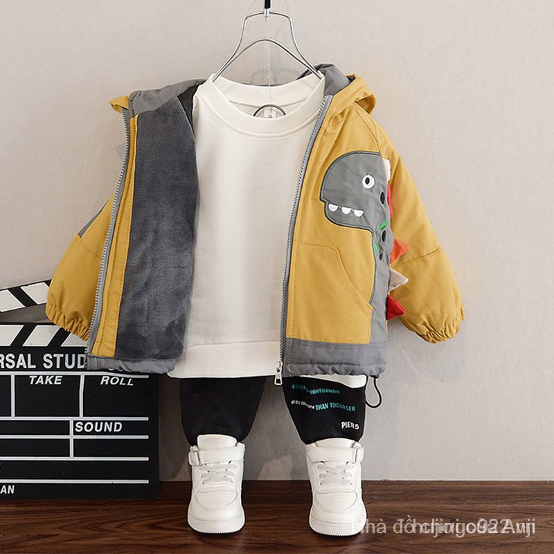 Cute Dinosaur Print Buoy Jacket For Boys