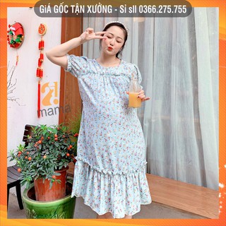 [BÁN SỈ] Đầm váy bầu dự tiệc 2MAMA thiết kế đuôi cá dáng suông hoa nhí V46