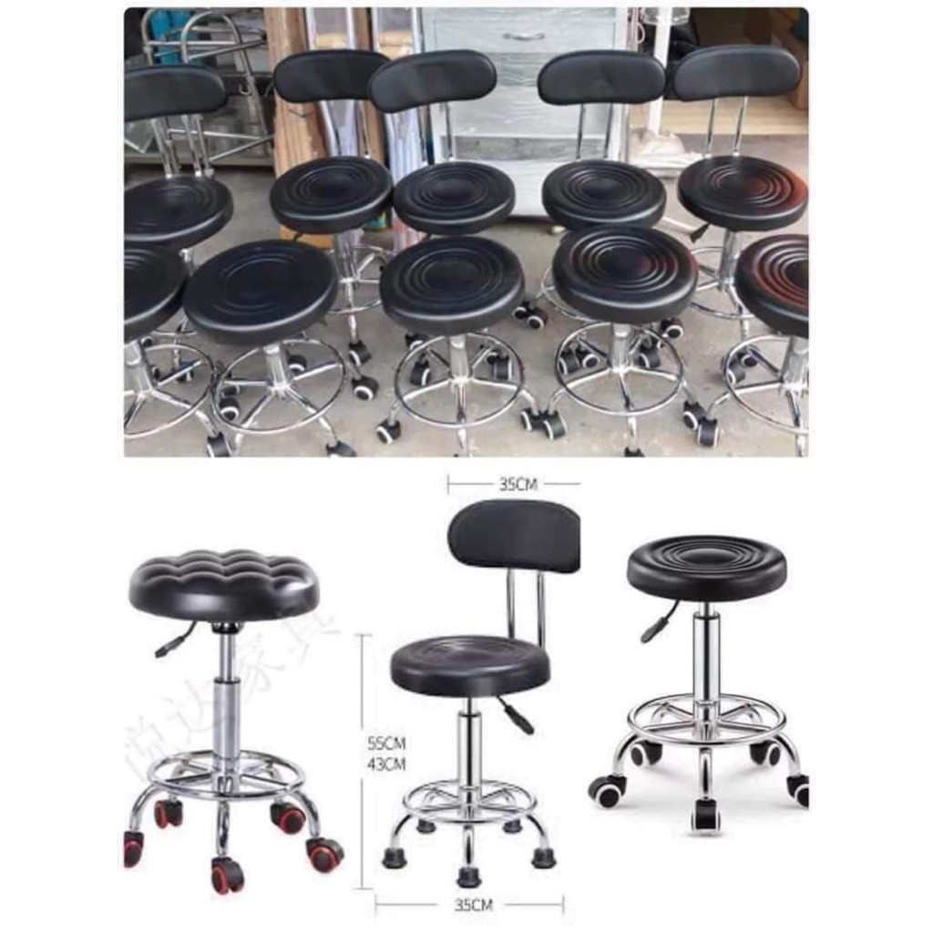 [Thanh lý xả kho] Ghế xoay 360 độ, ghế spa tựa và không tựa dùng trong spa, phun xăm loại da tốt | BigBuy360 - bigbuy360.vn