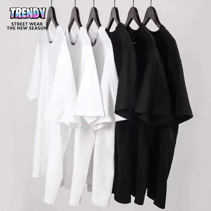 Áo thun trơn nam nữ ✅ áo thun trơn unisex ✅ 100% coton - trắng trơn - đen trơn TRENDY STORE