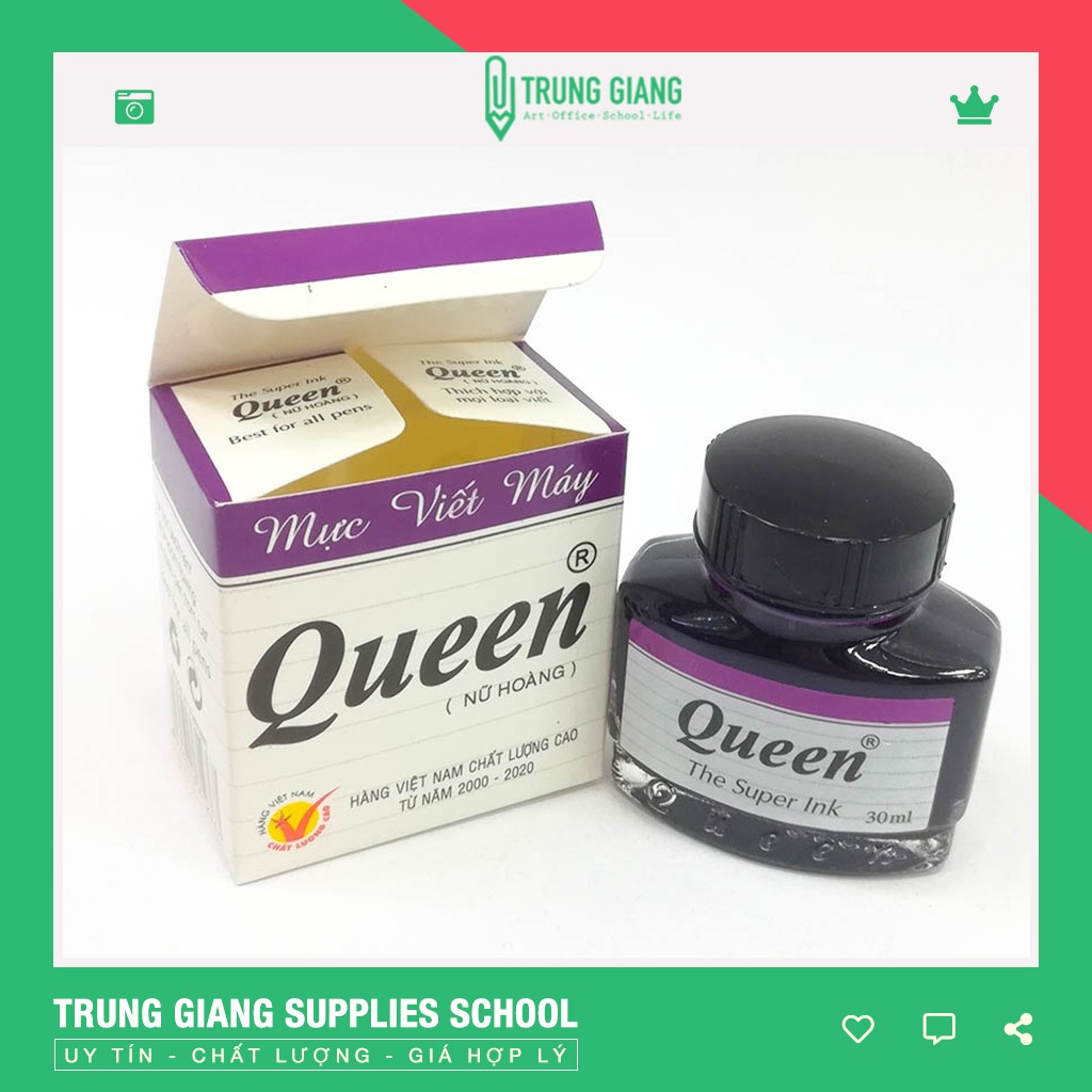 Mực Viết Bút Máy Mực Viết Học Sinh Queen 30ml