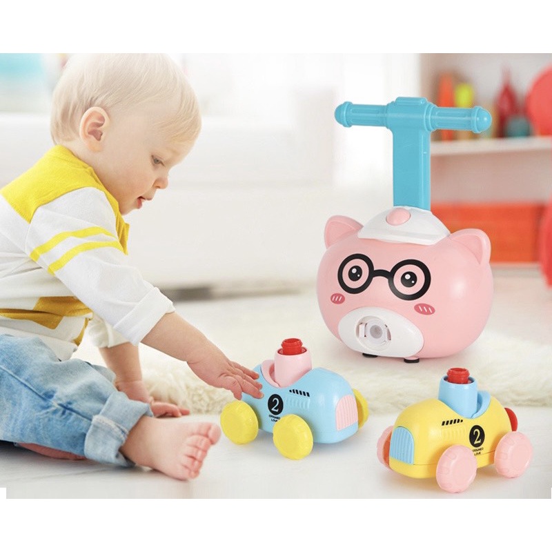 Đồ chơi xe bơm bong bóng hình thú rèn luyện trí thông minh cho bé