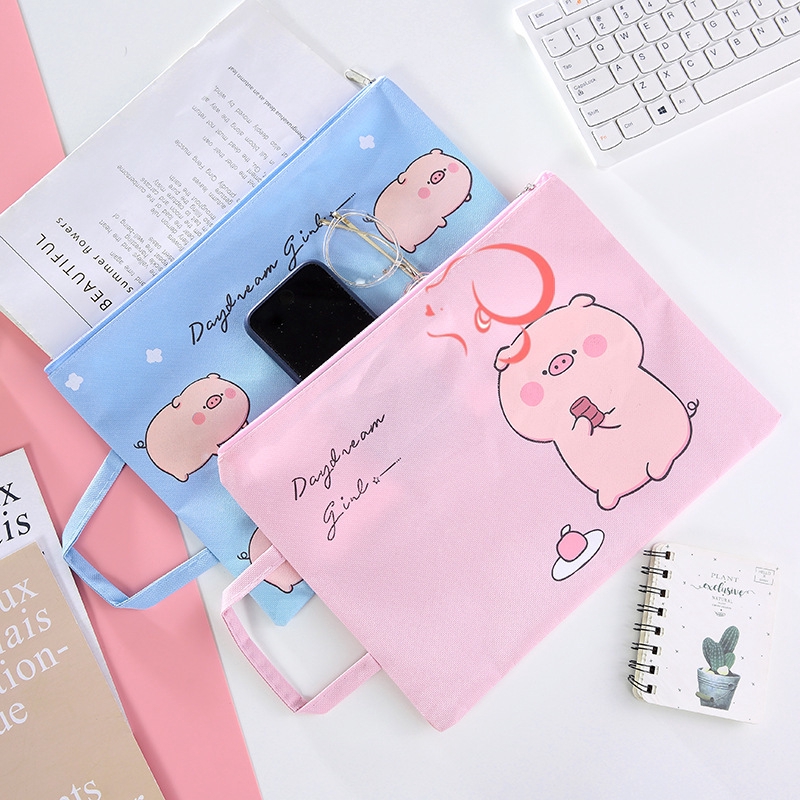 Dễ Thương Túi Đựng Tài Liệu Khổ A4 Hình Chú Heo Đáng Yêu | BigBuy360 - bigbuy360.vn
