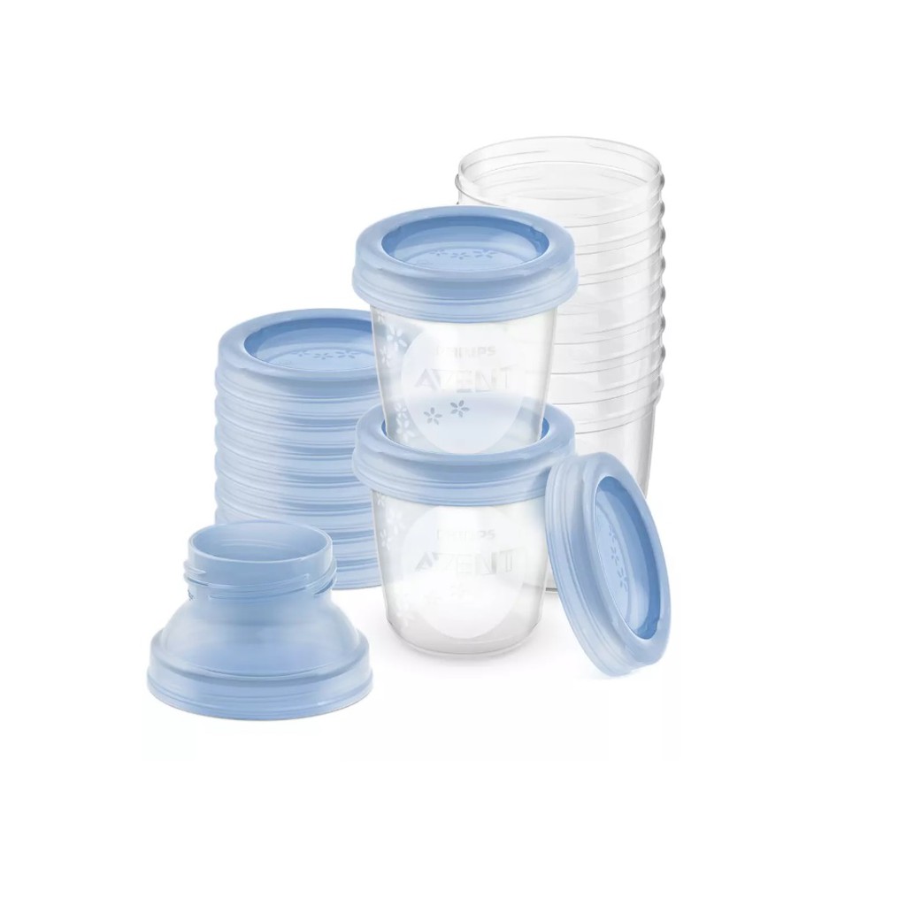 Bộ 10 ly trữ sữa bằng nhựa Philips SCF618 có nắp đậy
