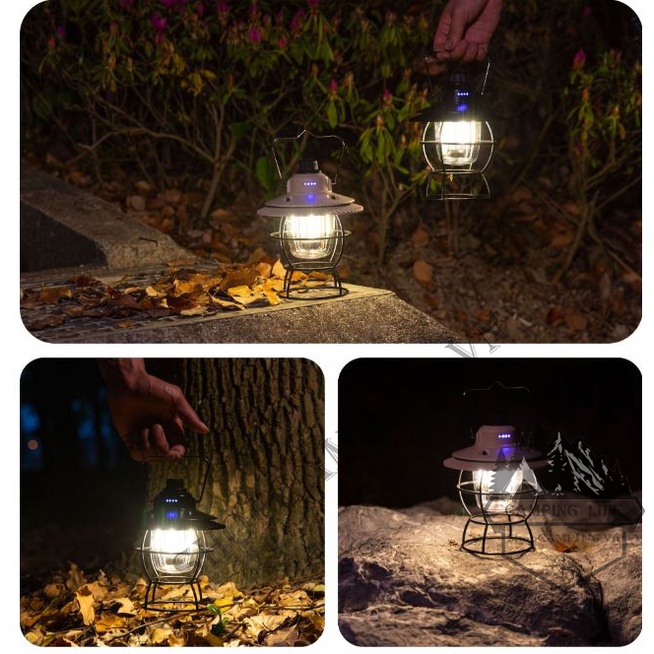 Đèn Retro Lamp phong cách vintage cổ điển, đèn treo lều pin sạc cắm trại dã ngoại - Camping VietNam