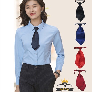Cà vạt nữ TINY KING - cavat đồng phục học sinh công sở thắt sẵn 1 lá 2 lá chất vải phi bóng dây đeo móc cài giá rẻ [C25]