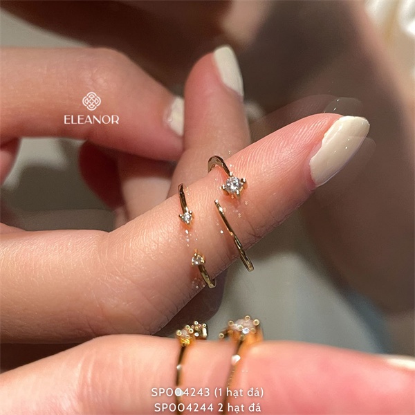 Nhẫn nữ hở bạc 925 Eleanor Accessories phụ kiện trang sức đính đá đơn giản