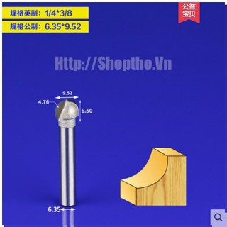 Mũi phay TIDEWAY đánh rãnh tròn cốt 6.35mm