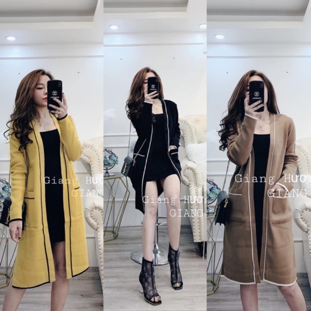 BÁN SỈ ÁO LEN CADIGAN PHỐI VIỀN CHO NỮ