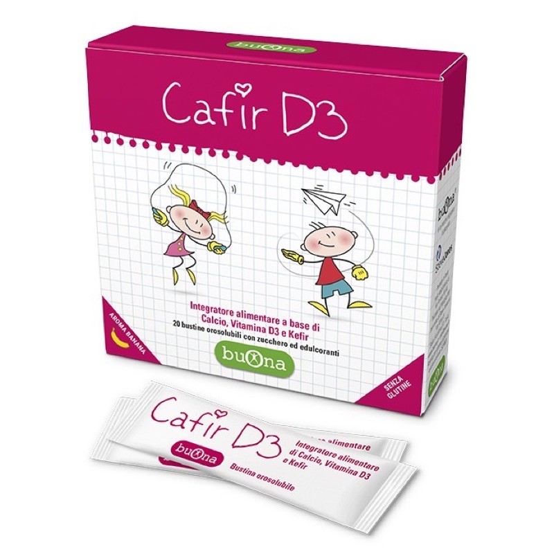 Buona Cafir D3 Bổ Sung Canxi,Vitamin D3 Và Nấm Sữa Lên Men Cho Bé