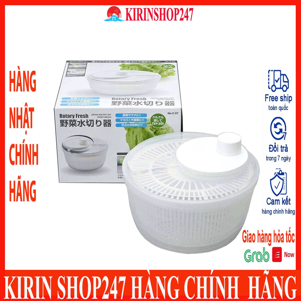 Rổ quay rau, làm khô rau Rotary Hàng Nhật Chính Hãng