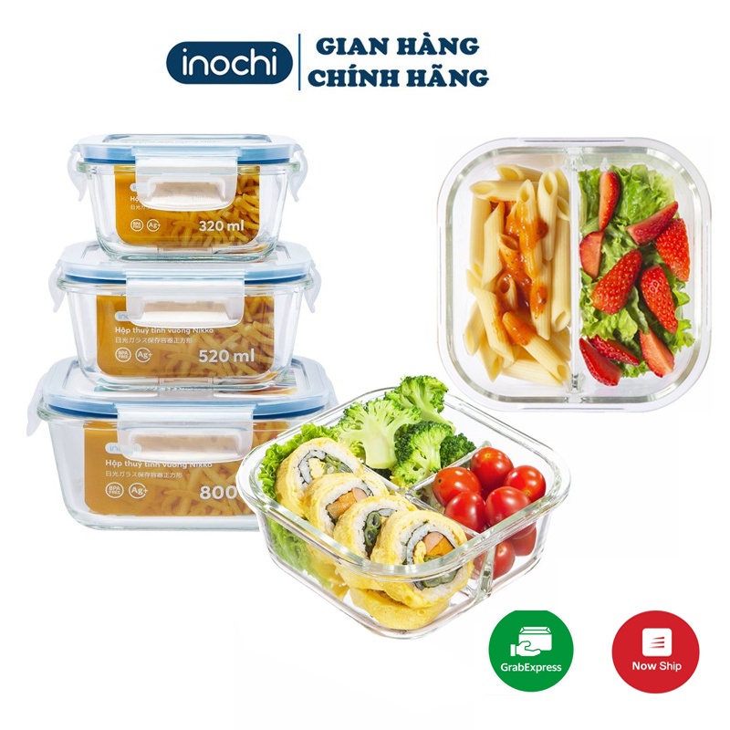 Hộp Thuỷ Tinh Đựng Thực Phẩm Nikko INOCHI Bảo Quản Thực Phẩm Tươi nhiều loại