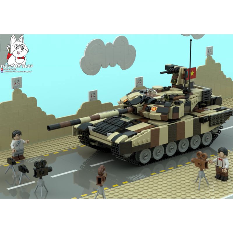 Hàng việt nam thiết kế - Mua lẻ rẻ hơn tại kuken_shop - No.000048 - lego tank T90MS Camo vàng cát.