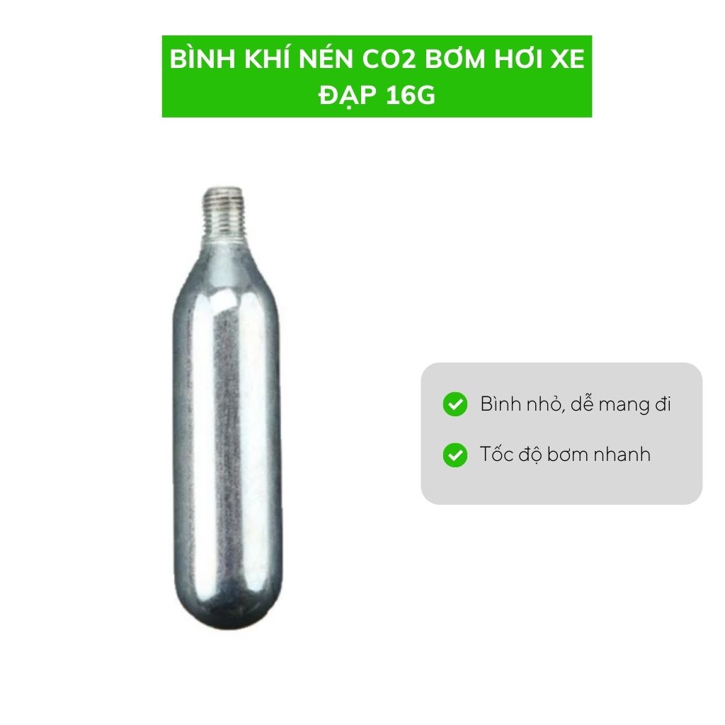 Bình khí nén CO2 bơm hơi xe đạp 16g