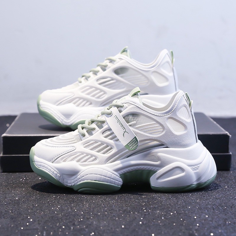 Giày thể thao nữ mũi tròn đế bằng,Giày thể thao nữ phối lưới độn đế thoáng khí đẹp | BigBuy360 - bigbuy360.vn